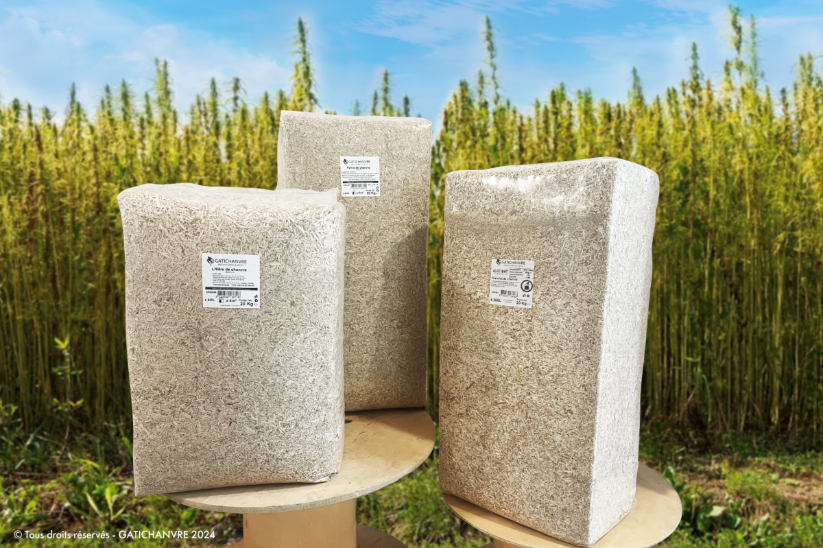 Les produits chènevotte de Gatichanvre. © Gatichanvre